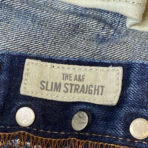 Abercrombie & Fitch button fly slim straight distressed jeans 30 X 30 - Picture 8 of 16